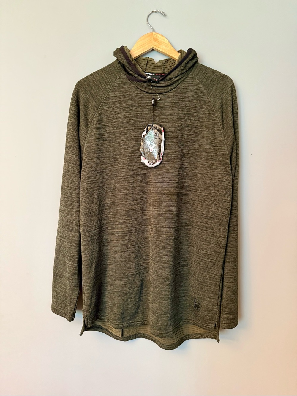 Spyder Men's Olive Green Activewear Hoodie Lightweight Sweatshirt Size Large